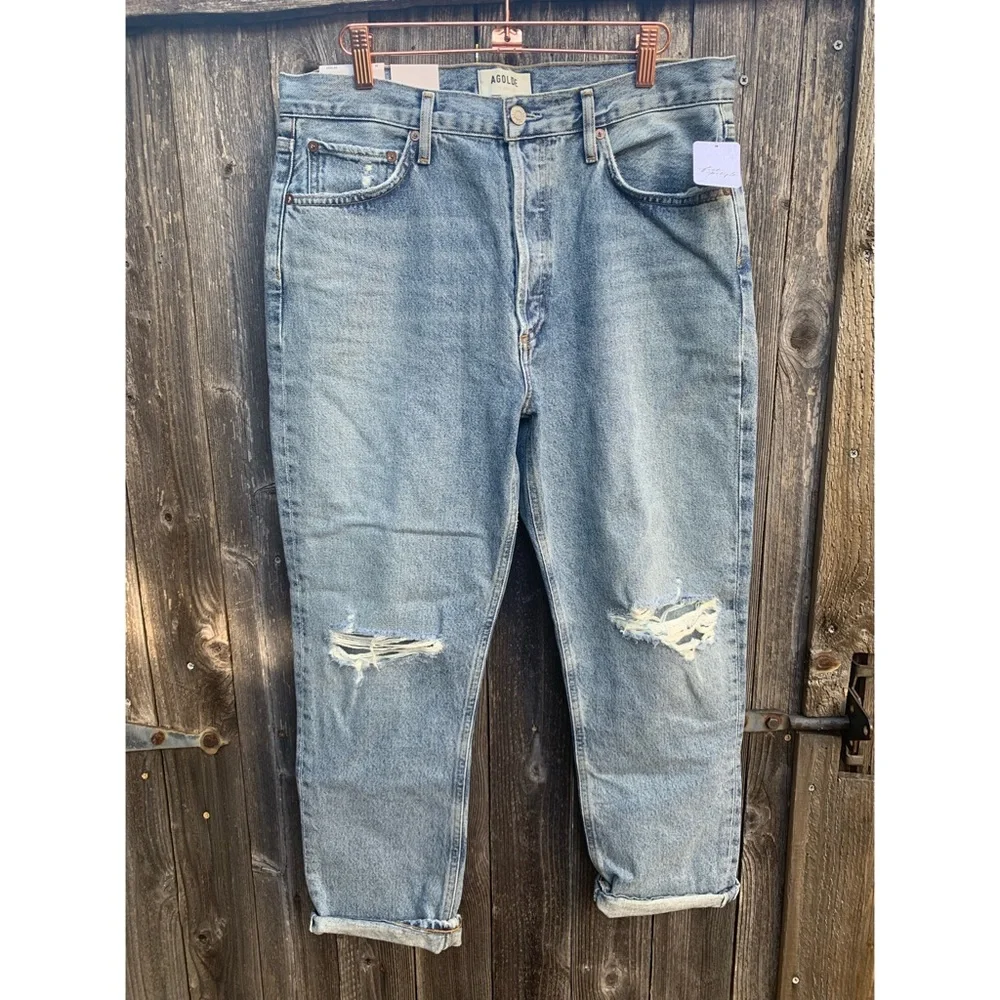 Agolde Riley High Rise Crop Straight Escalate Size 30